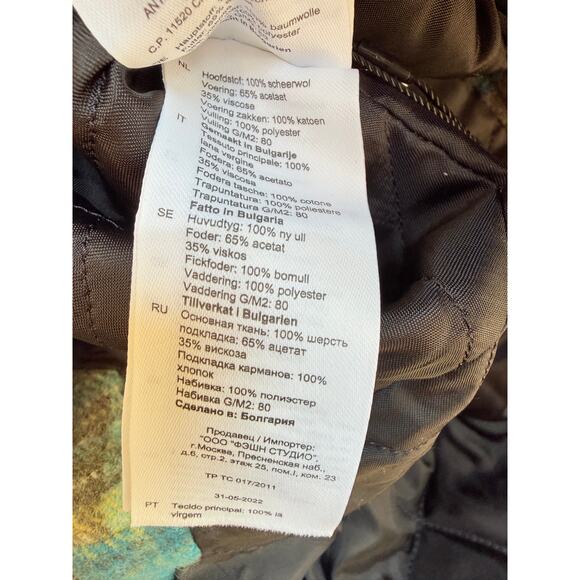 Sandro Blue/Green Jacket Virgin Wool Size Large NWT - Picture 8 of 9